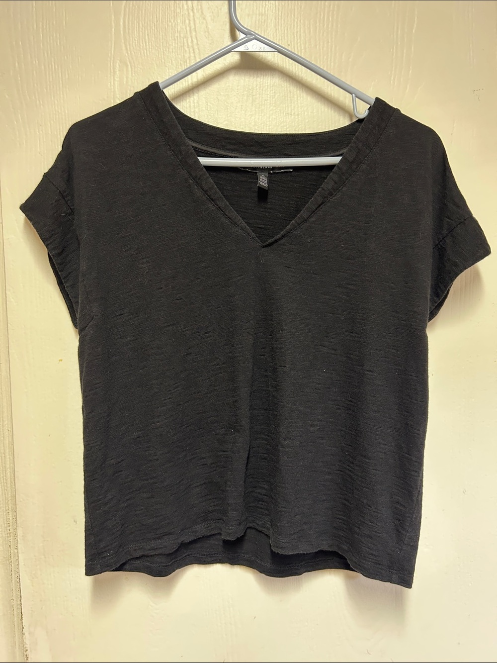 White House Black Market Black V-Neck Short Sleeve Tee